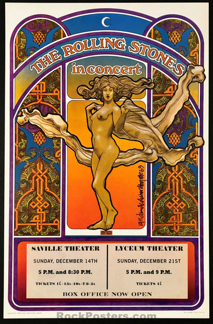 Auction - Rolling Stones - David Byrd Signed - 1969 Poster - London Venue Sticker - Near Mint-441522-277514
