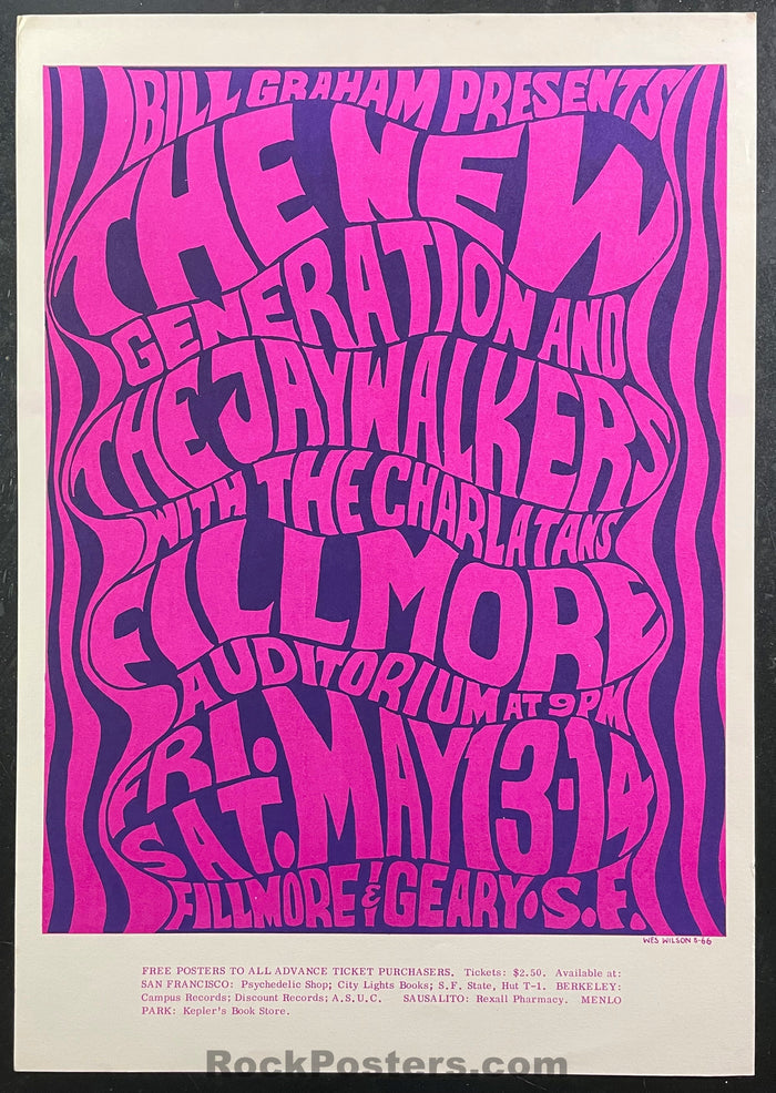 AUCTION - BG-6 - Charlatans - 1966 Poster - Fillmore Auditorium - Near Mint Minus-544660-333355