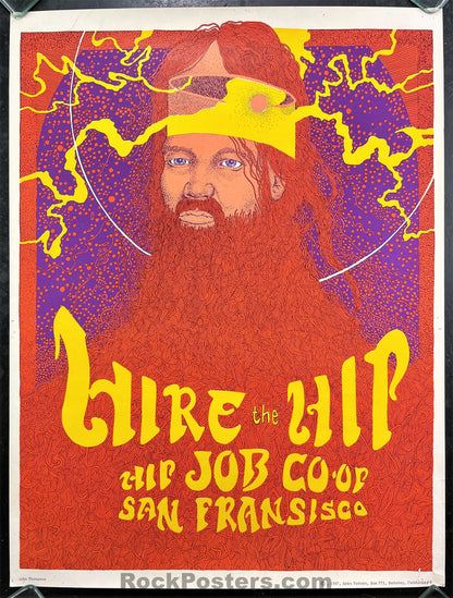AUCTION - AOR-2.354 - Hire the Hip - 1967 Poster - Haight Ashbury Job Co-Op - Excellent-494107-296222