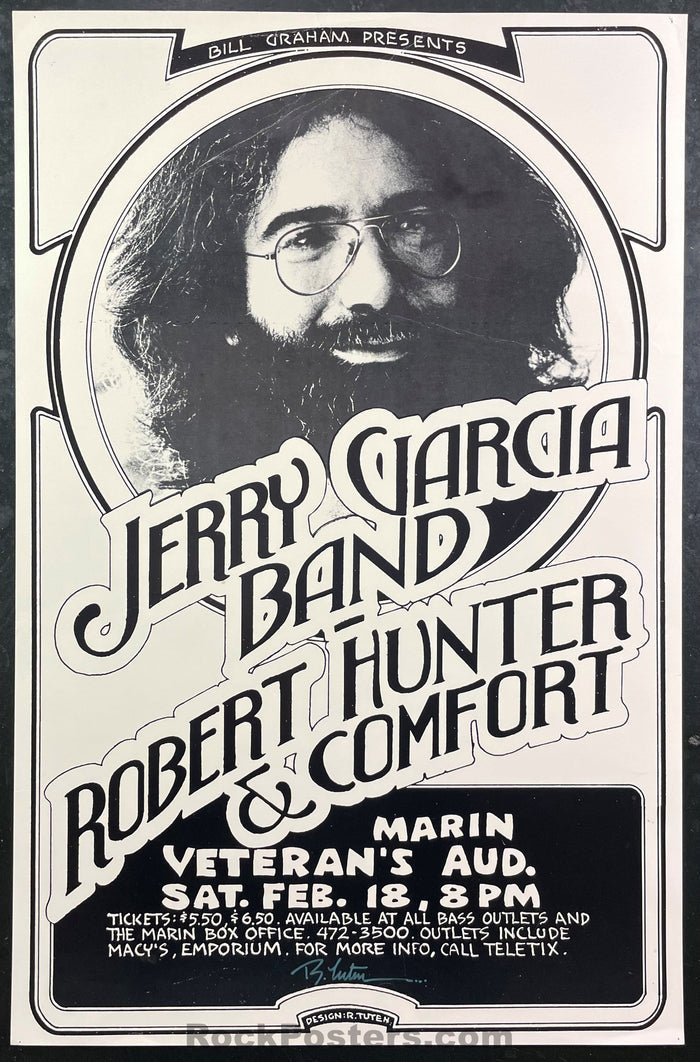 AUCTION - Jerry Garcia Band - Randy Tuten Signed - 1978 Poster - San Rafael - Very Good-495858-296227
