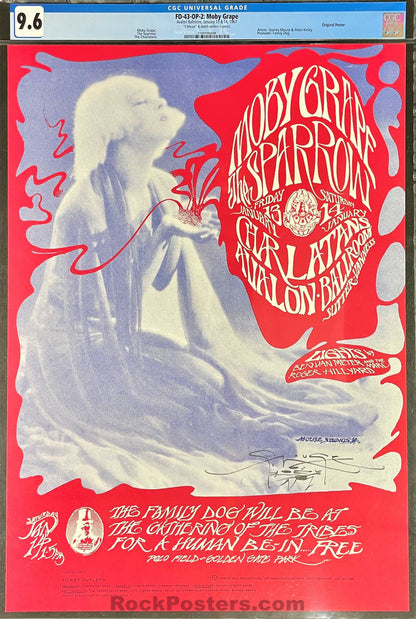 AUCTION - FD-43 - Moby Grape - Mouse Signed - 1966 Poster - Avalon Ballroom - CGC Graded 9.6-493424-296238