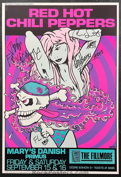 AUCTION - BGF-115 - Red Hot Chili Peppers - Band Signed 1989 - Fillmore Poster - Near Mint-544810-333408