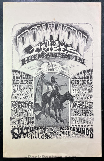 AUCTION - AOR-2.215 - Grateful Dead Timothy Leary - The Human Be-In - 1967 Poster - Golden Gate Park  - Very Good-494549-296261