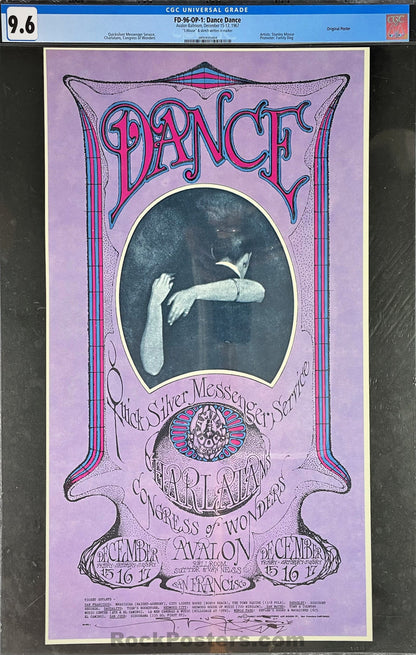 AUCTION - FD-96 - Quicksilver Messenger - Mouse Signed - 1967 Poster - Avalon Ballroom - CGC Graded 9.6-493425-296280