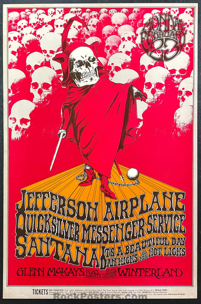 AUCTION - BG-222 - Benefit for Grateful Dead - 1970 Poster - Winterland - Excellent-543327-333429