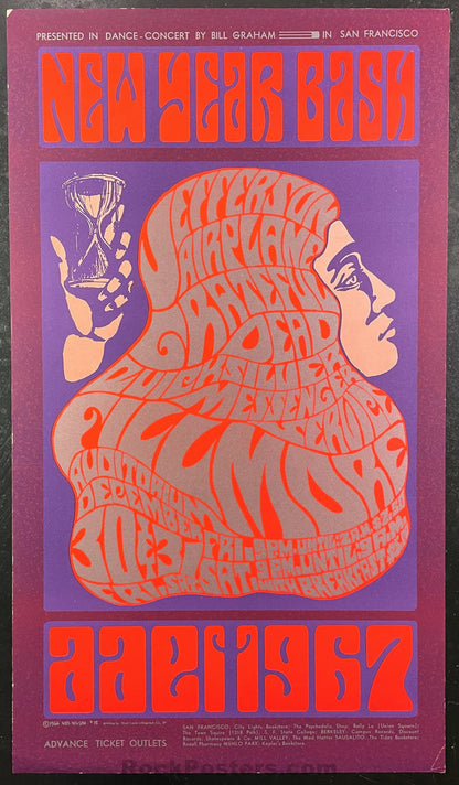AUCTION - BG-37 - Grateful Dead - New Year's Eve 1966 - Concert Poster - Fillmore  Auditorium - Excellent-497802-296333