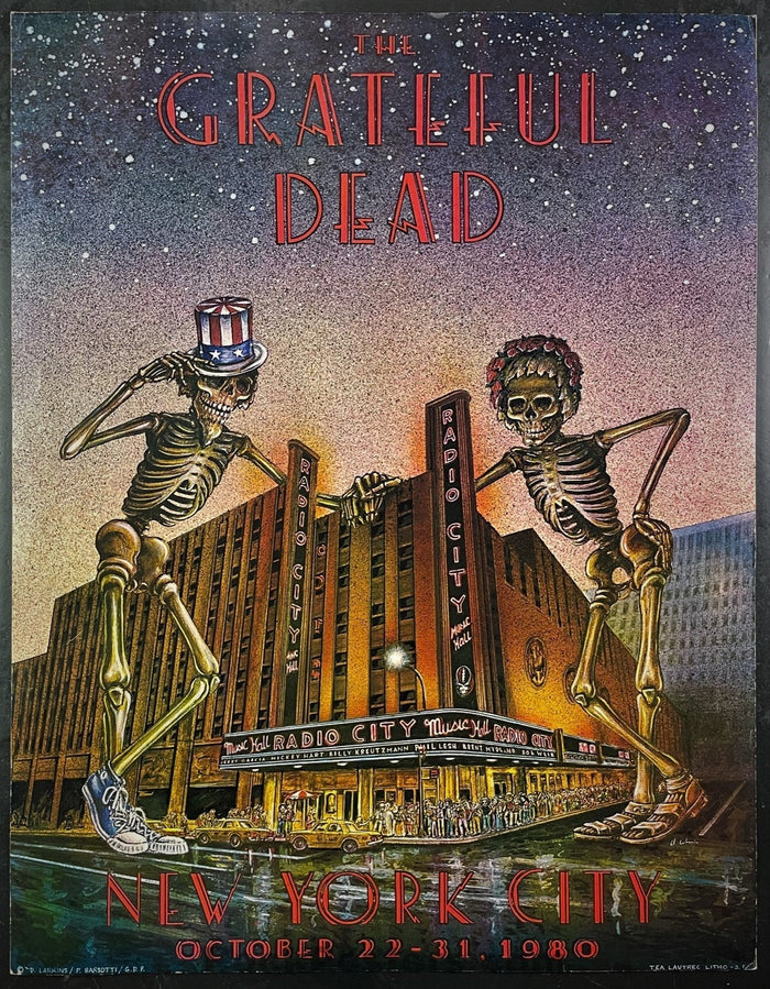 AUCTION -  AOR-4.45 Alt. - The Grateful Dead - 1980 Poster - Radio City - Very Good-495213-296354