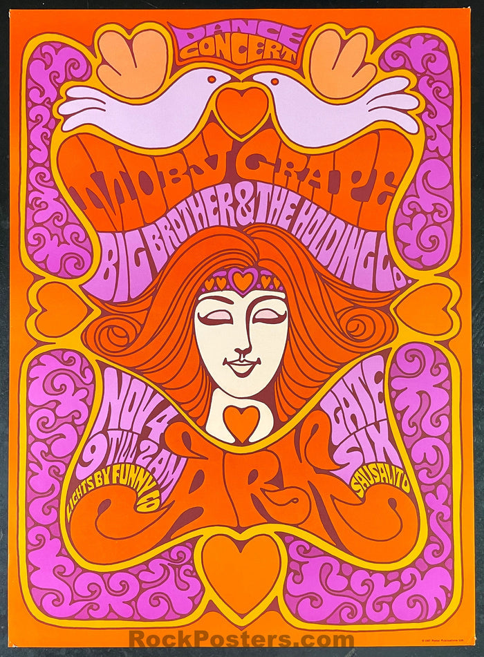 AUCTION - Big Brother Janis Joplin - 1967 2nd Print Poster - The Ark - Excellent-544848-333203