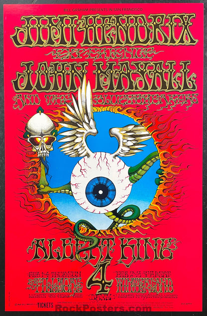 AUCTION - BG-105-RP-2 - Jimi Hendrix - Second Print Poster - Winterland - Near Mint-543337-333447