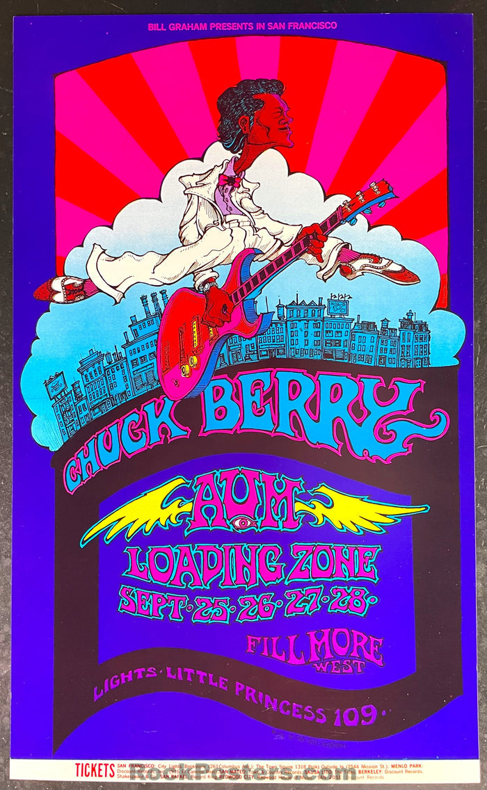 AUCTION - BG-193 - Chuck Berry Greg Irons - 1969 Poster - Fillmore West - Near Mint Minus-543328-333036