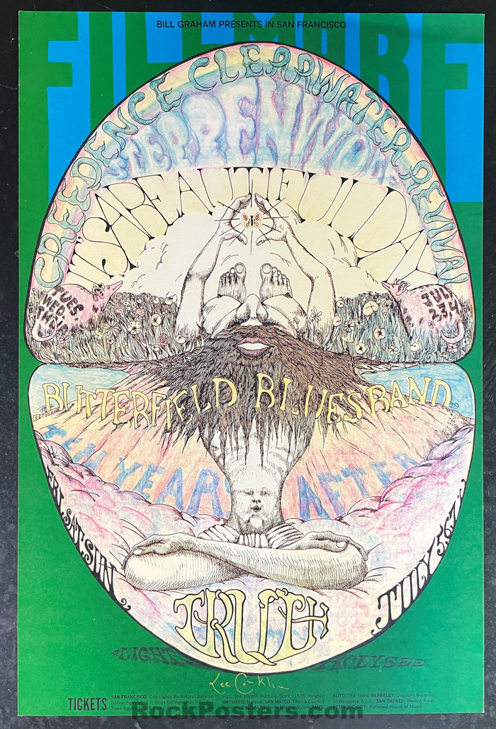AUCTION - BG-127 - Creedence 10 Years After -  Lee Conklin Signed - 1967 Poster - Fillmore Auditorium - Near Mint Minus-543335-333040