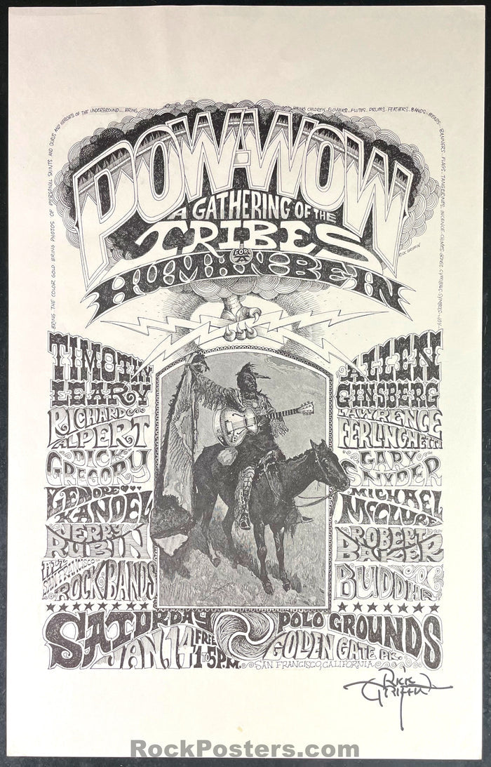 Auction - AOR 2.215 - Human Be-In - Rick Griffin SIGNED - 1967 Concert Poster - Near Mint Minus-541541-333471