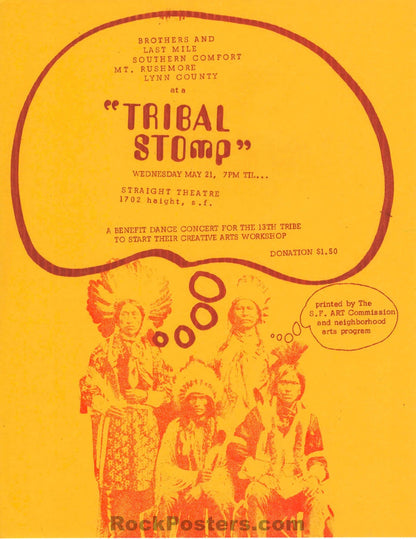 AUCTION - Benefit Tribal Stomp - 1969 Handbill - Straight Theater - Near Mint-544921-333055