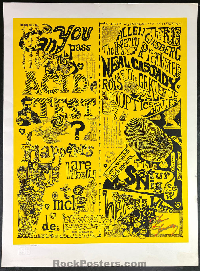 AUCTION - AOR-2.4 - Acid Test Poster - Kesey Signed - 1980s Poster - Excellent-544919-333063