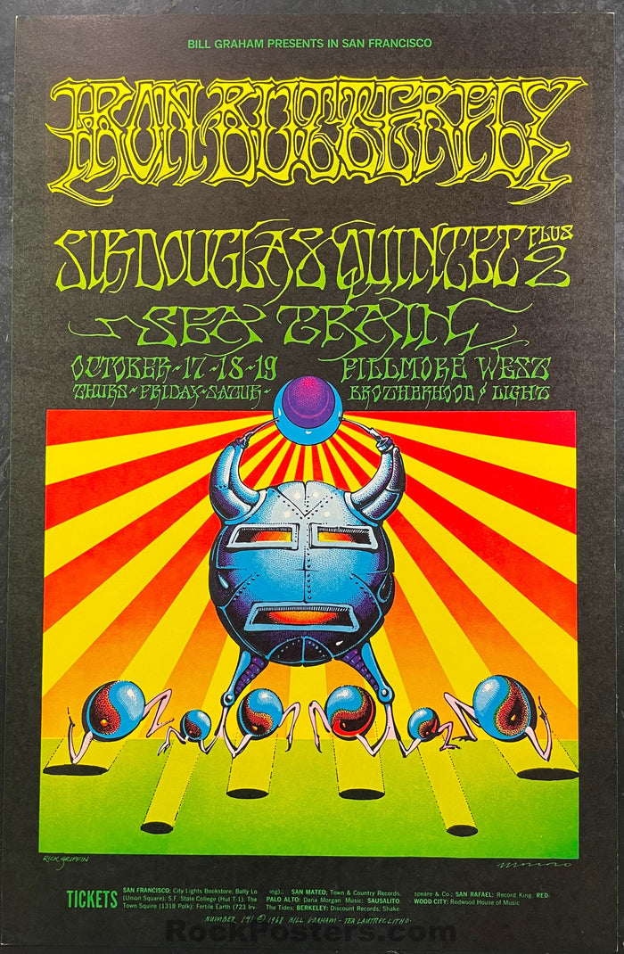 AUCTION - BG-141 - Iron Butterfly Rick Griffin - 1968 Poster - Fillmore Auditorium - Near Mint-543334-333073