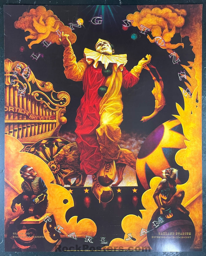 AUCTION - BGP-180 - Pearl Jam Rolling Stones - 1997 Poster - Oakland Stadium - Near Mint Minus-544846-333081