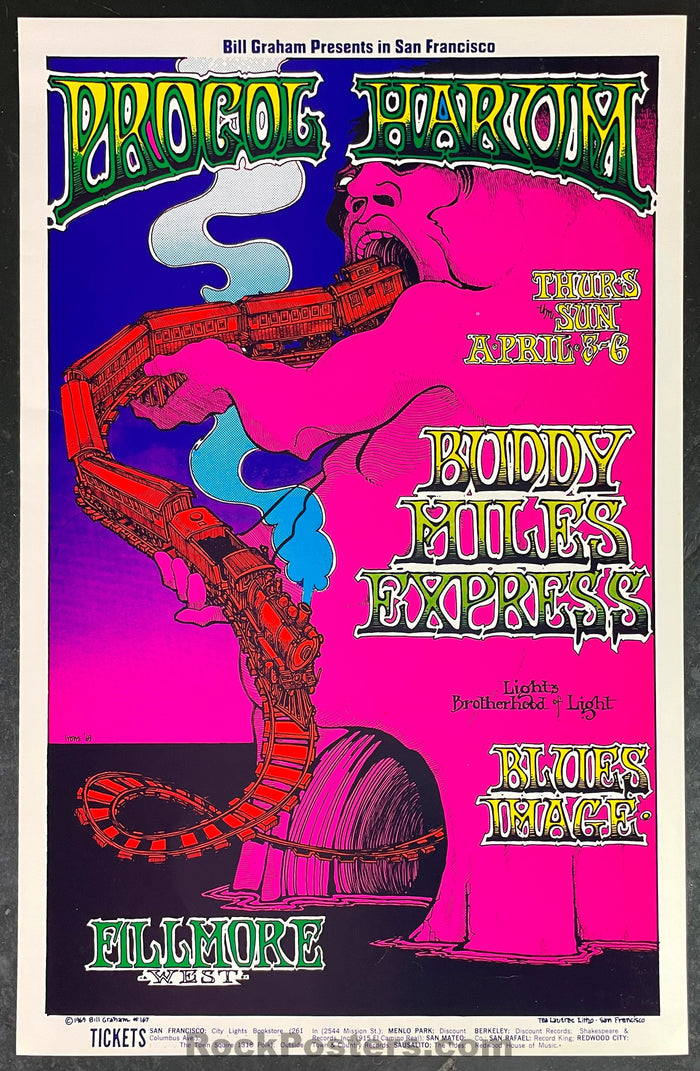 AUCTION - BG-167 - Procol Harum Buddy Miles - 1969 Poster - Fillmore West - Near Mint-543331-333091