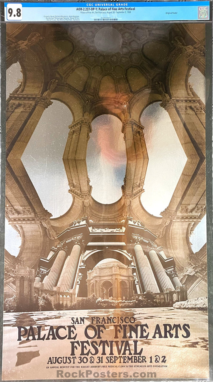 AUCTION - AOR- 2.237 - Grateful Dead - 1968 Foil Poster - Palace of Fine Arts Festival - CGC Graded 9.8-535447-333150