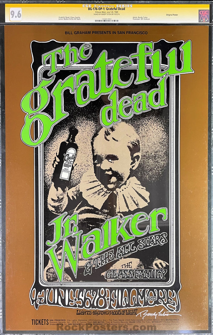 AUCTION - BG-176 - The Grateful Dead - Randy Tuten Signed - 1969 Poster - Fillmore West - CGC Graded 9.6-576702-362676