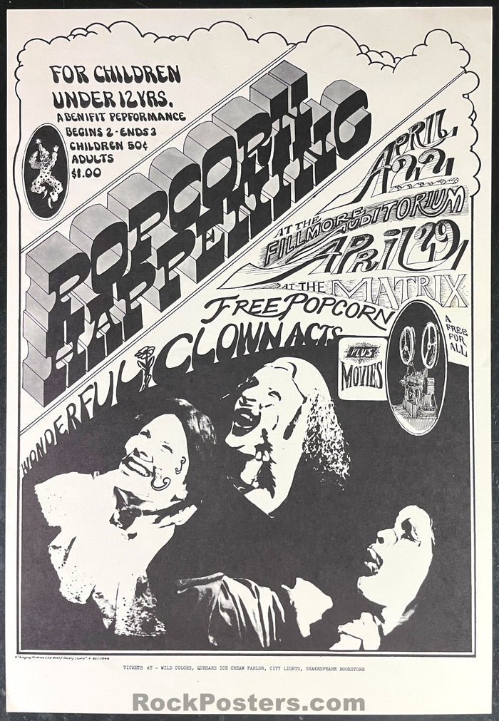 AUCTION - Popcorn Happening - Bob Fried - 1967 Poster - Fillmore/Matrix - Excellent-544874-333155