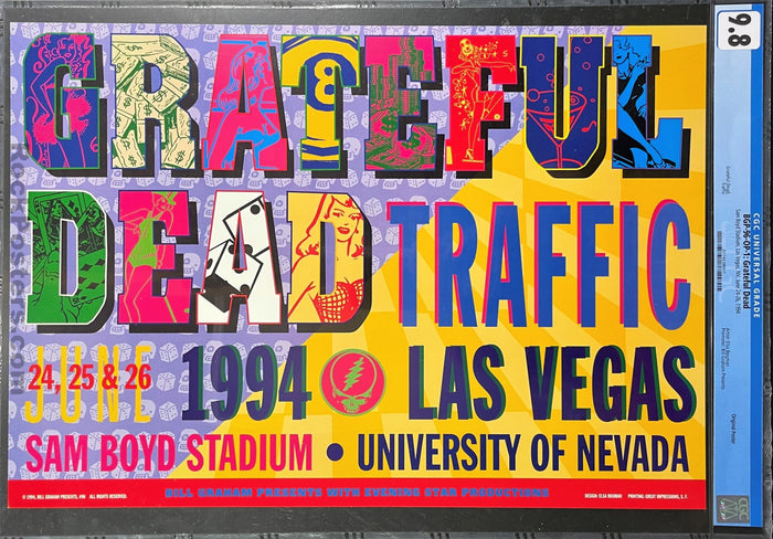 AUCTION - BGP-96 - Grateful Dead Traffic - 1994 Poster - Sam Boyd Silver Bowl - CGC Graded 9.8-577288-362684