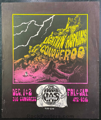 AUCTION - Vulcan Gas - Lightnin' Hopkins Conqueroo - Tony Bell - 1967 Poster - Good-573631-362687
