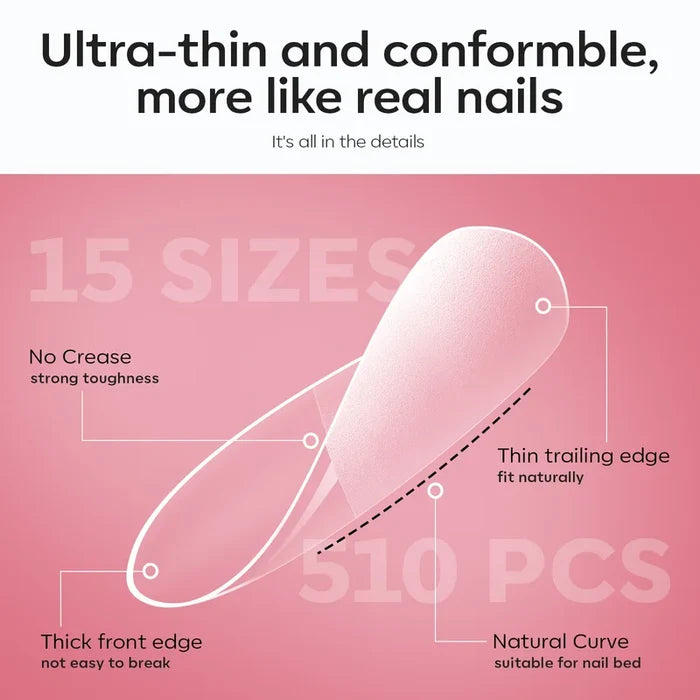 Short Almond Nail Tips Kit