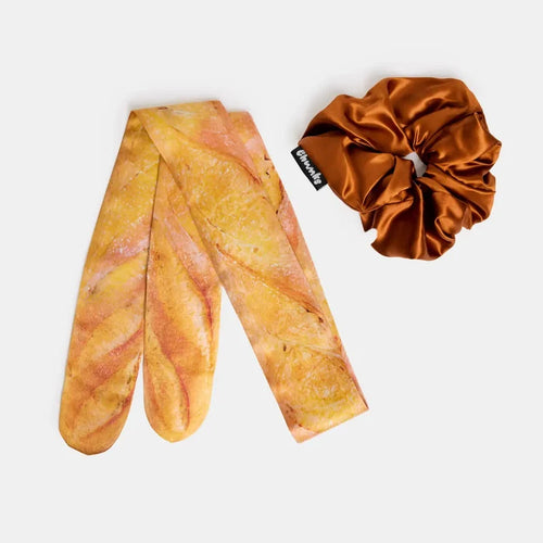Silk Tie Scrunchie in Baguette