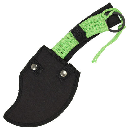 Skull Splitter Throwing Axe Green Zombie Killer Tomahawk w/ Sheath