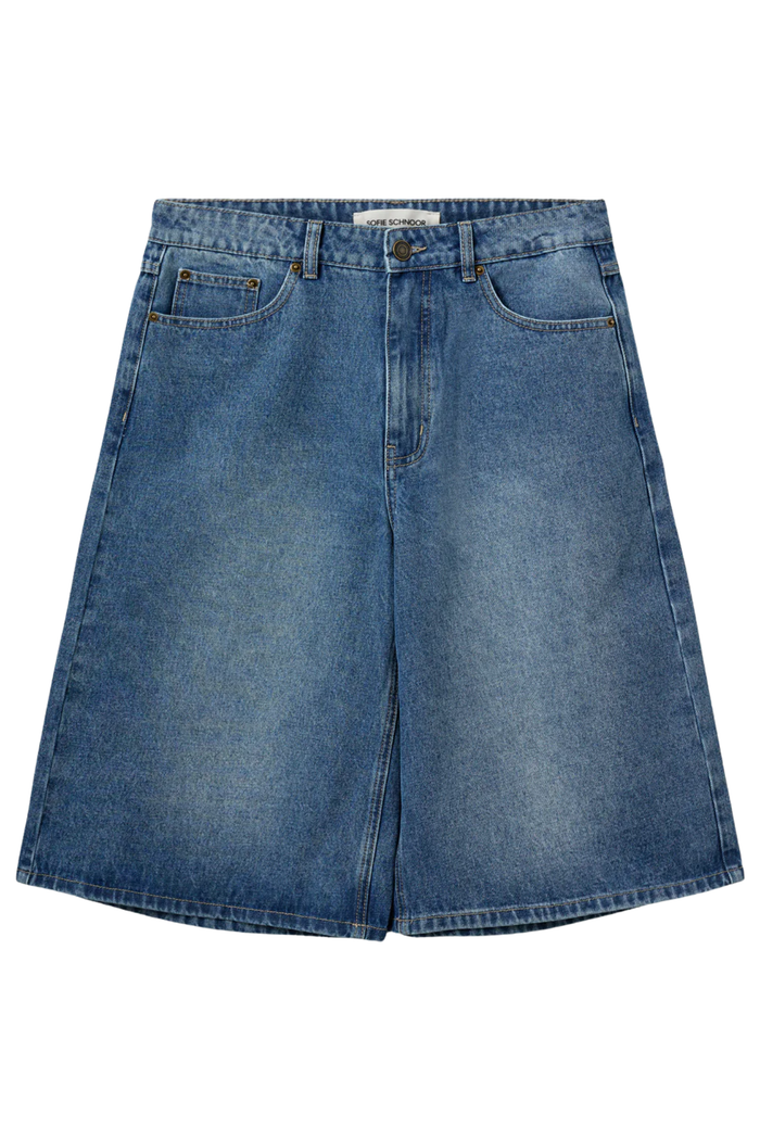 Front view of Sofie Schnoor SNOS727 Stokesw Shorts – Denim Blue by Sofie Schnoor, shop at Dotique