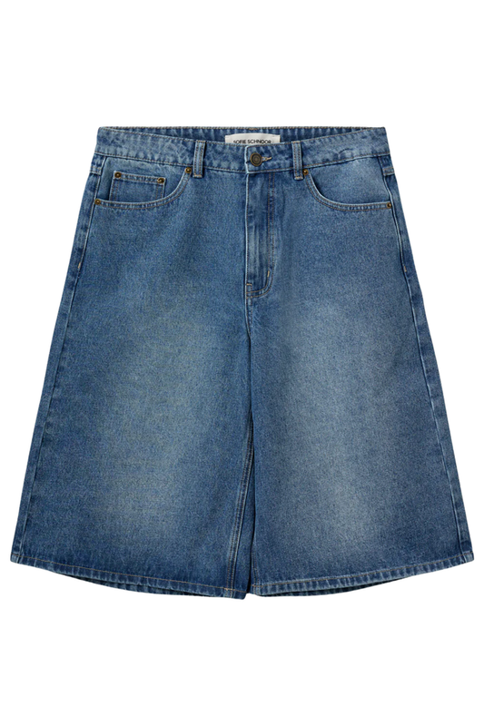 Front view of Sofie Schnoor SNOS727 Stokesw Shorts – Denim Blue by Sofie Schnoor, shop at Dotique