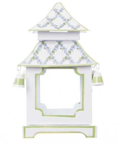 Soft Green Hydrangea Trellis Pagoda Lantern (4 Sizes)