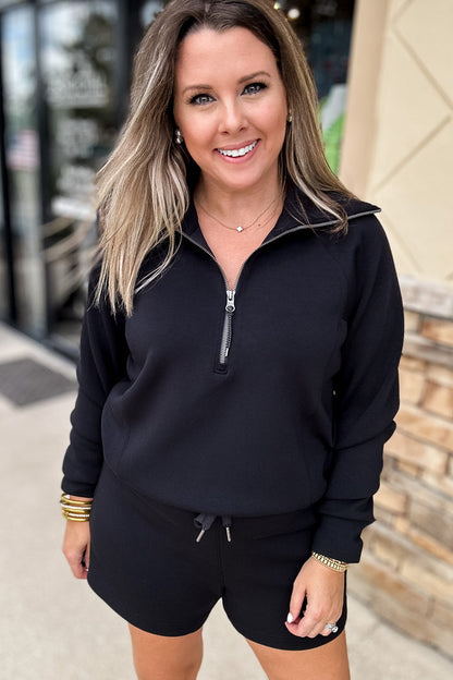 SPANX: AirEssentials Half Zip - Very Black