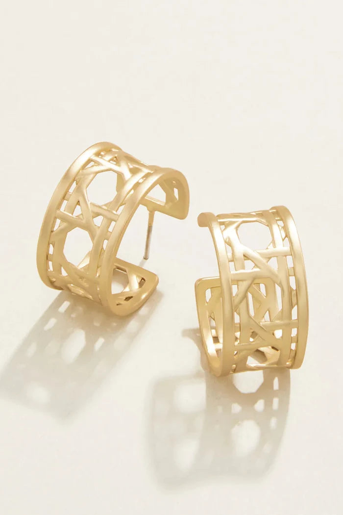 Spartina - Cane Midi Hoop Earring - B Social Boutique