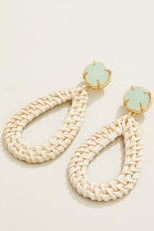 Spartina 449: Poolside Wicker Earrings - Seafoam/White - B Social Boutique