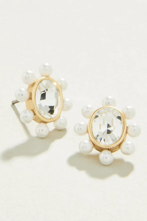 Spartina 449: Queen Stud Earrings Crystal - B Social Boutique