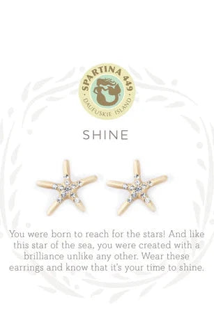 Spartina 449: Sea La Vie Shine/Starfish Studs - B Social Boutique