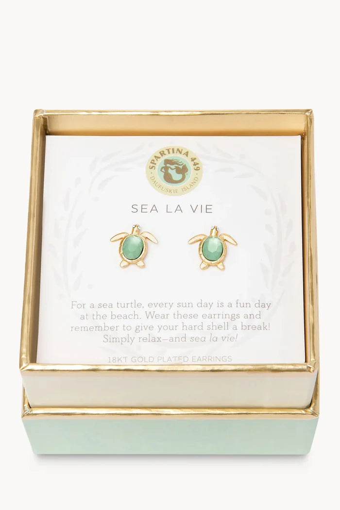 Spartina 449: Sea La Vie/Sea Turtle Studs - B Social Boutique