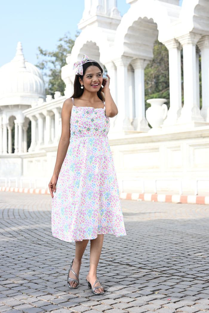 Spring Meadow Handwork Lined Dress