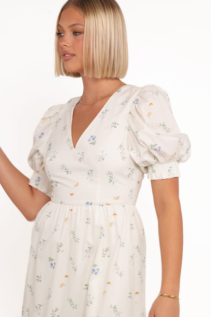 Petal and Pup USA DRESSES Steele Puff Sleeve Midi Dress - Floral