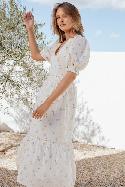 Petal and Pup USA DRESSES Steele Puff Sleeve Midi Dress - Floral
