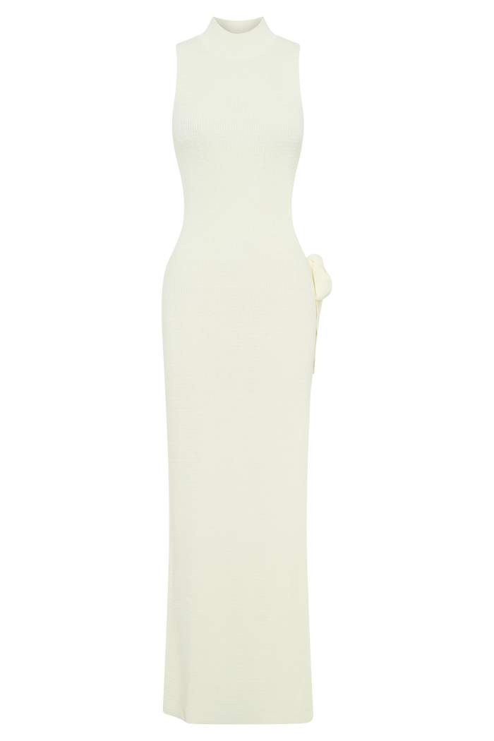 Stephanie Cut Out Knit Maxi Dress - Ivory