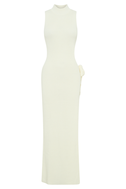 Stephanie Cut Out Knit Maxi Dress - Ivory