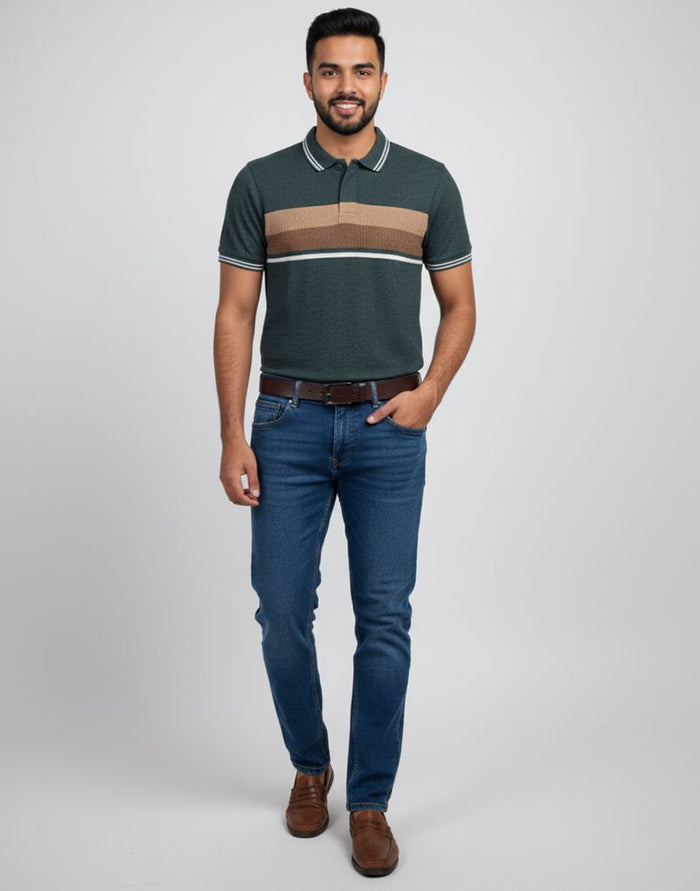 STRIPED POLO T - SHIRT