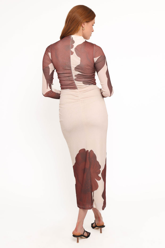 Petal and Pup USA DRESSES Sukin Midi Dress - Brown Floral