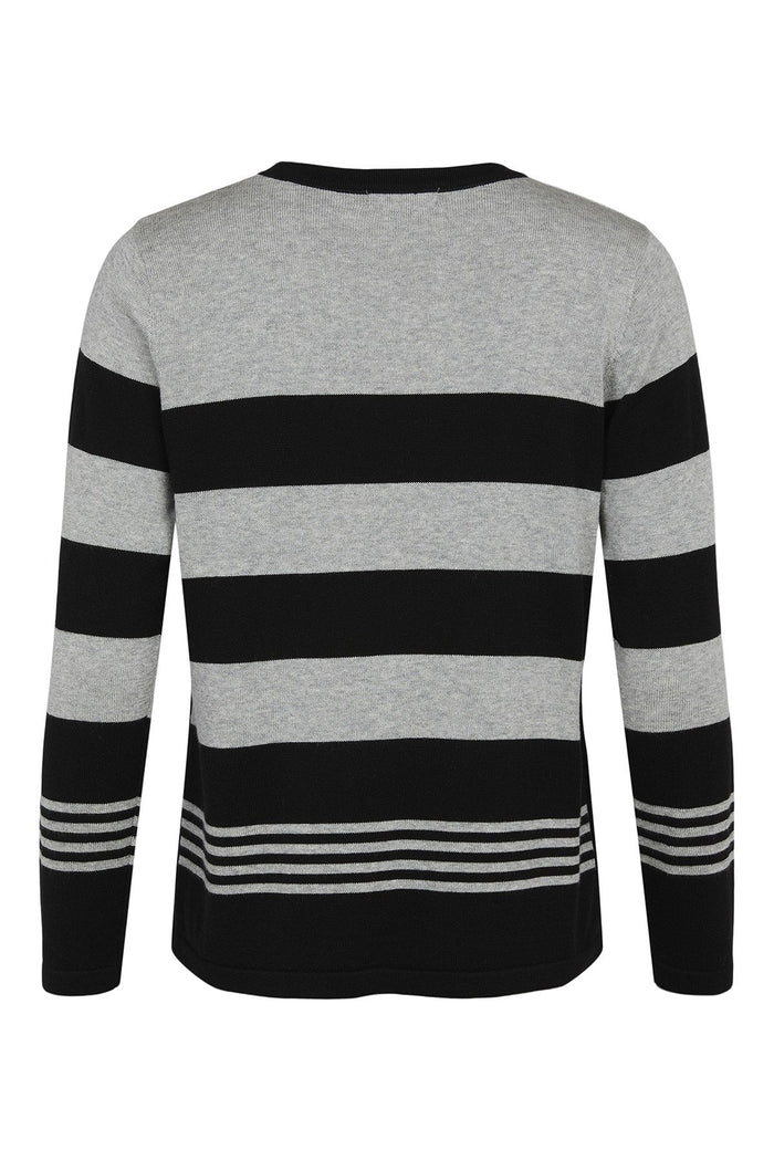 Sunday 6748 Grey Black Stripe Jumper Back | Dotique