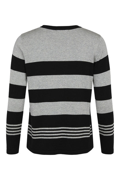 Sunday 6748 Grey Black Stripe Jumper Back | Dotique