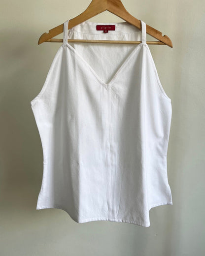 Swing Halter Top - White Cotton