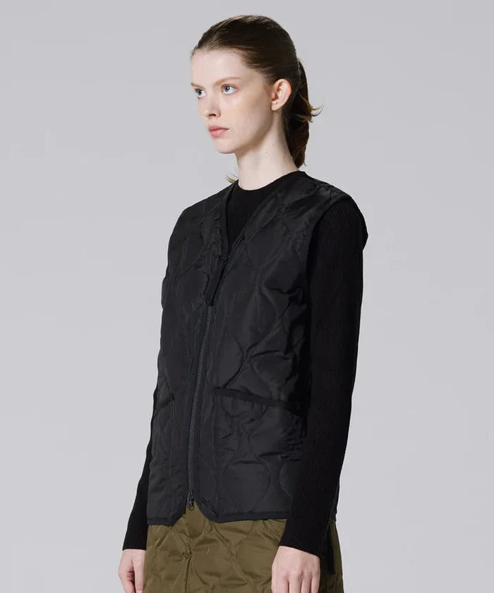 Taion - Unisex Military Zip V Neck Down Vest - Black - Vestes et Manteaux - 001ZML-1