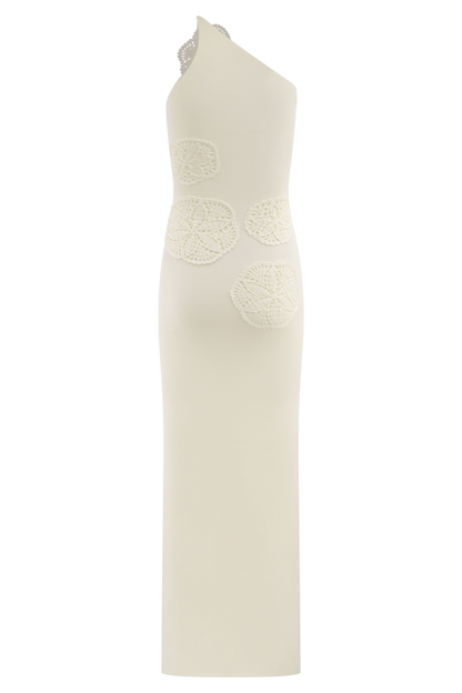Teneika Crochet Knit Maxi Dress - Ivory